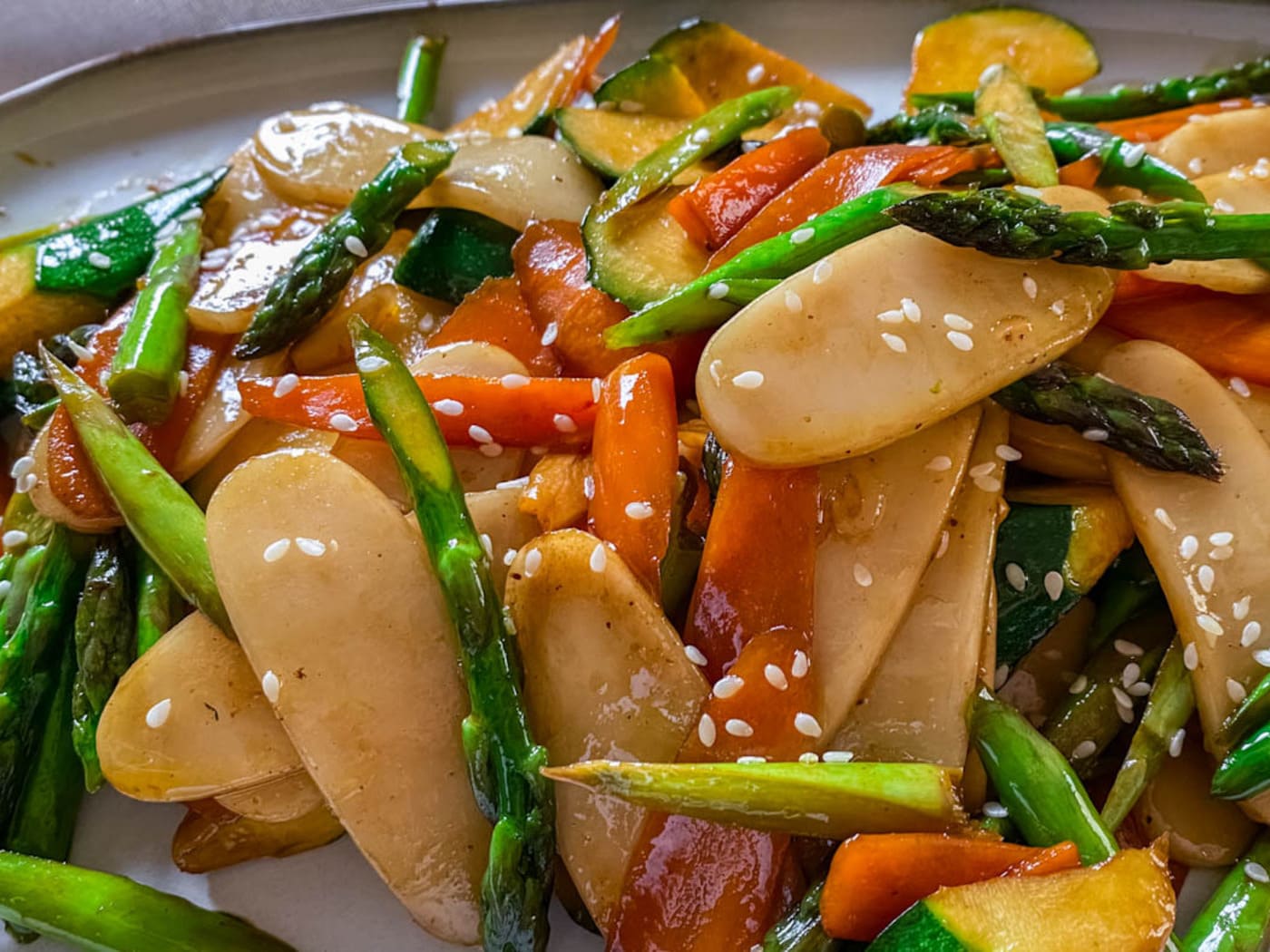 Stir-fried Chinese Rice Cake with Veggies