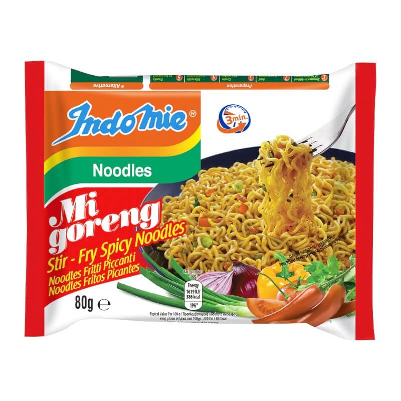 Indomie Noodles Mi Goreng Pedas Piccante 80g