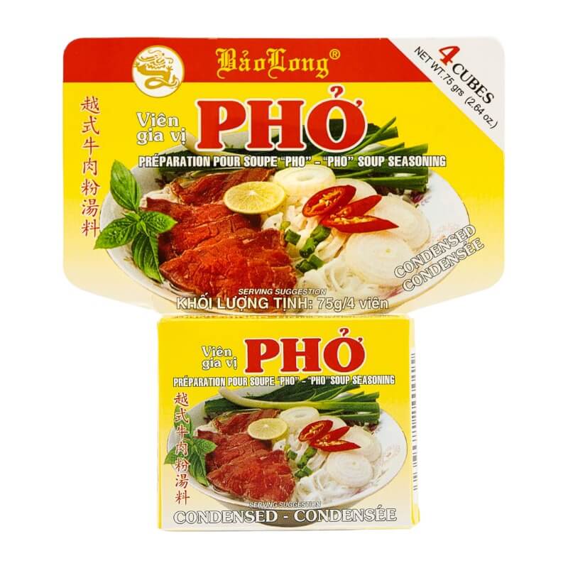 Bao Long Pho Spice Cubes, Beef Flavor Soup Seasoning 3-pack,12 Cubes Total