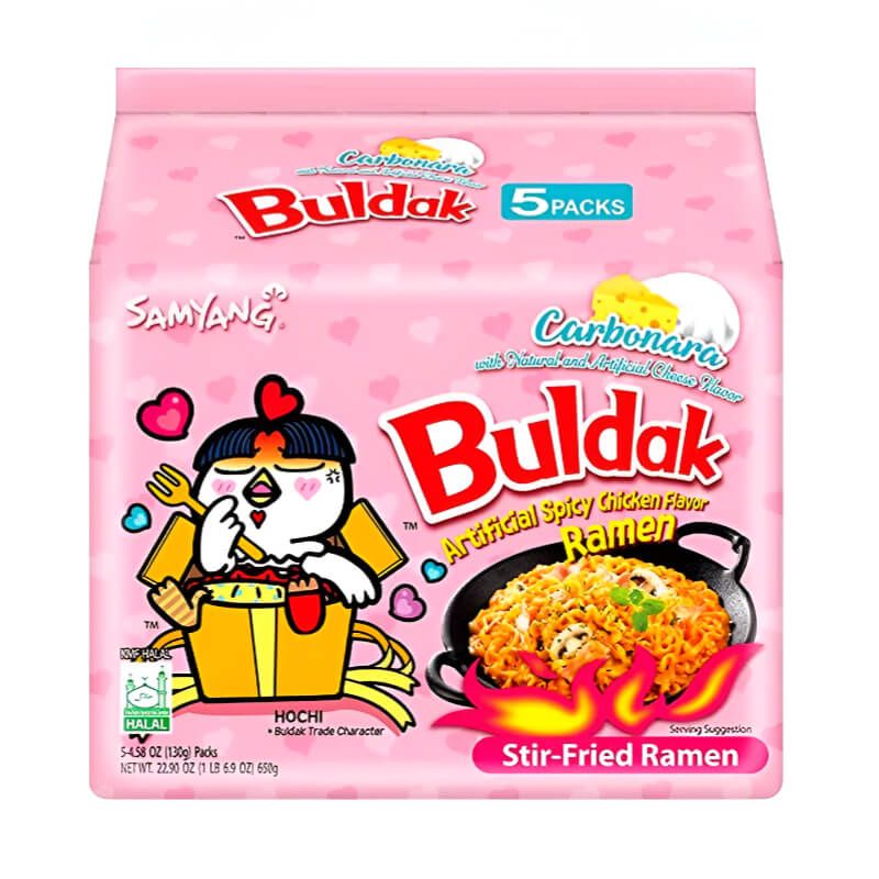Samyang Buldak Carbo Hot Chicken Ramyun Noodle 130gx5 Multipacks