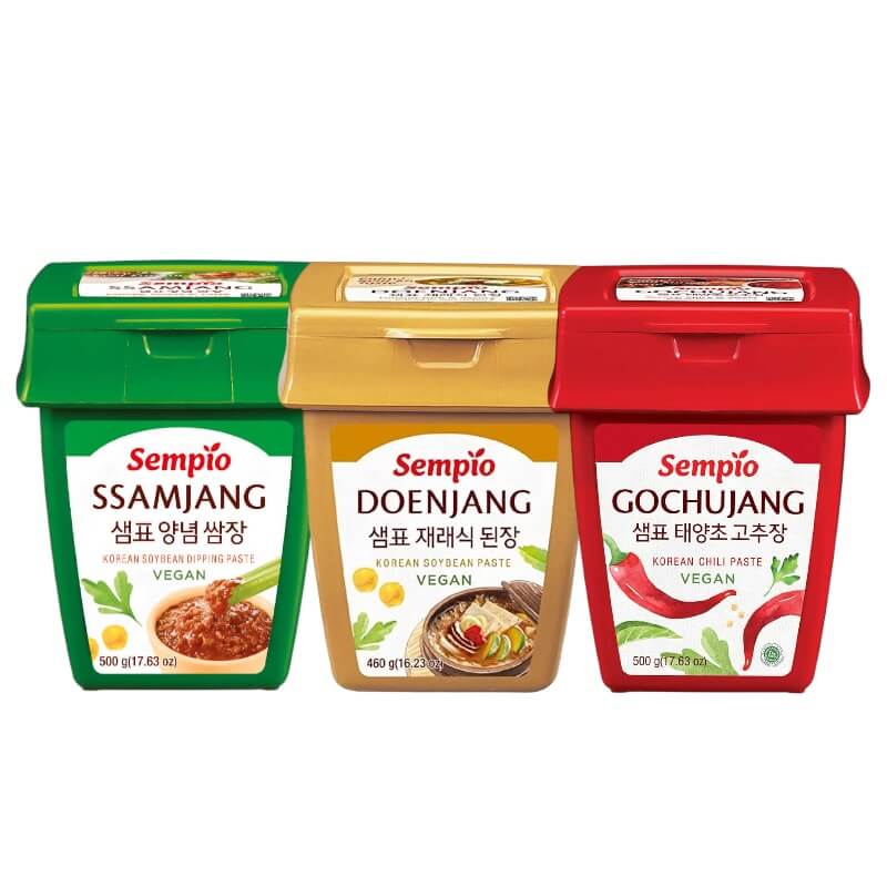 Set di Salse Essenziali Coreane Sempio – Doenjang, Gochujang e Ssamjang