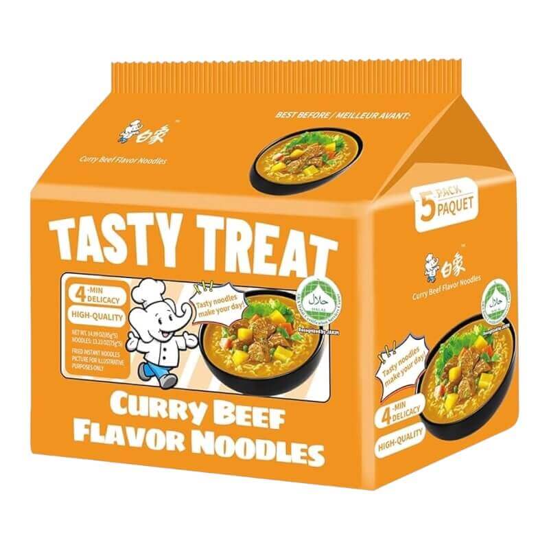 白象味鲜美咖喱牛肉面五连包