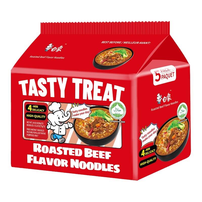 白象味鲜美红烧牛肉面五连包