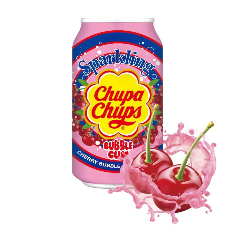 Chupa Chups Cherry Bubble Gum Sparkling Soda 345ml
