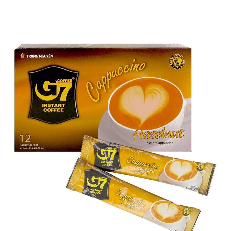 G7 Cappuccino Hazelnut Vietnamese Instant Coffee 12x18g