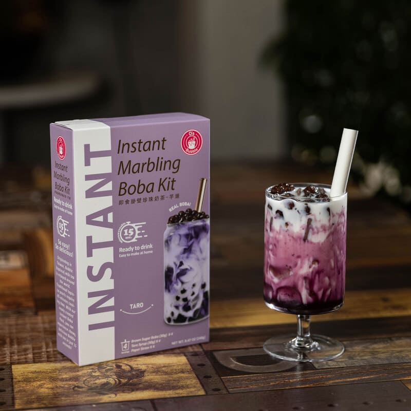 Instant Marbling Boba Kit Taro Flavour Bubble Tea (4 Servings)