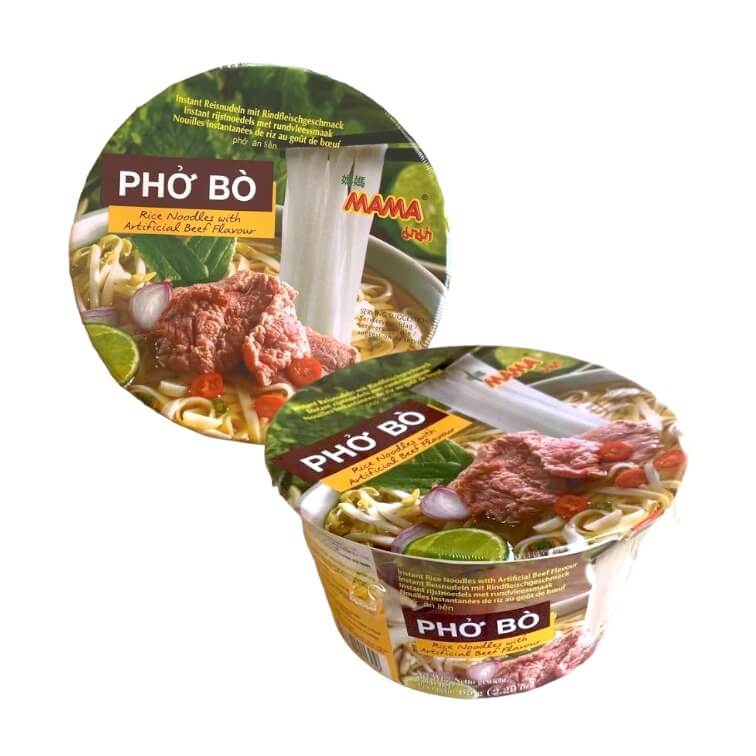 Pho Bo Vietnamese Beef Rice Noodle Bowl 65g - Mama