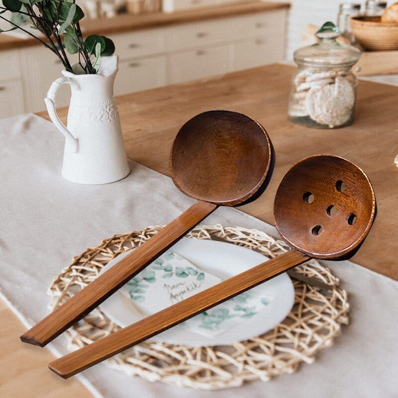 Long Handle Wooden Ramen Spoon