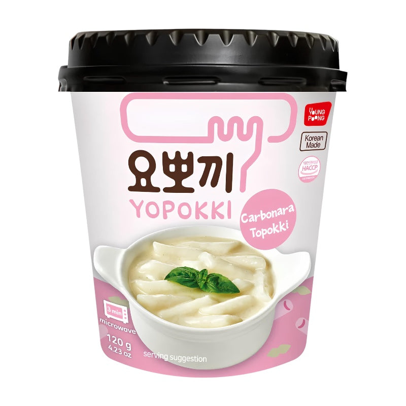 Yopokki Tteokbokki Rice Cake Cup Carbonara 120g