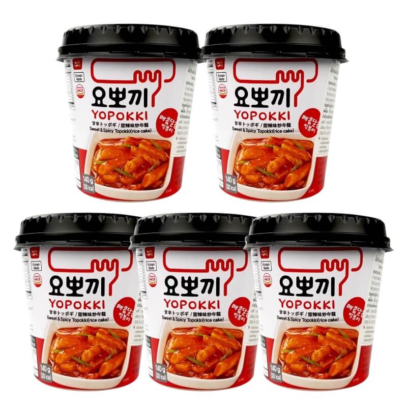 Tteokbokki Dolce e Piccante Gnocchi di Riso Coreano 140gx5 Multipack - Yopokki