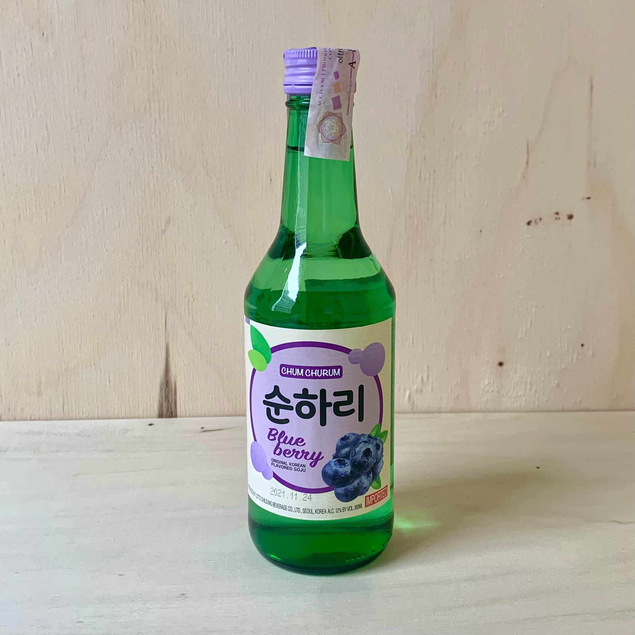 Soju Blueberry 12% Korean Liquor 360ml - Chum Churum