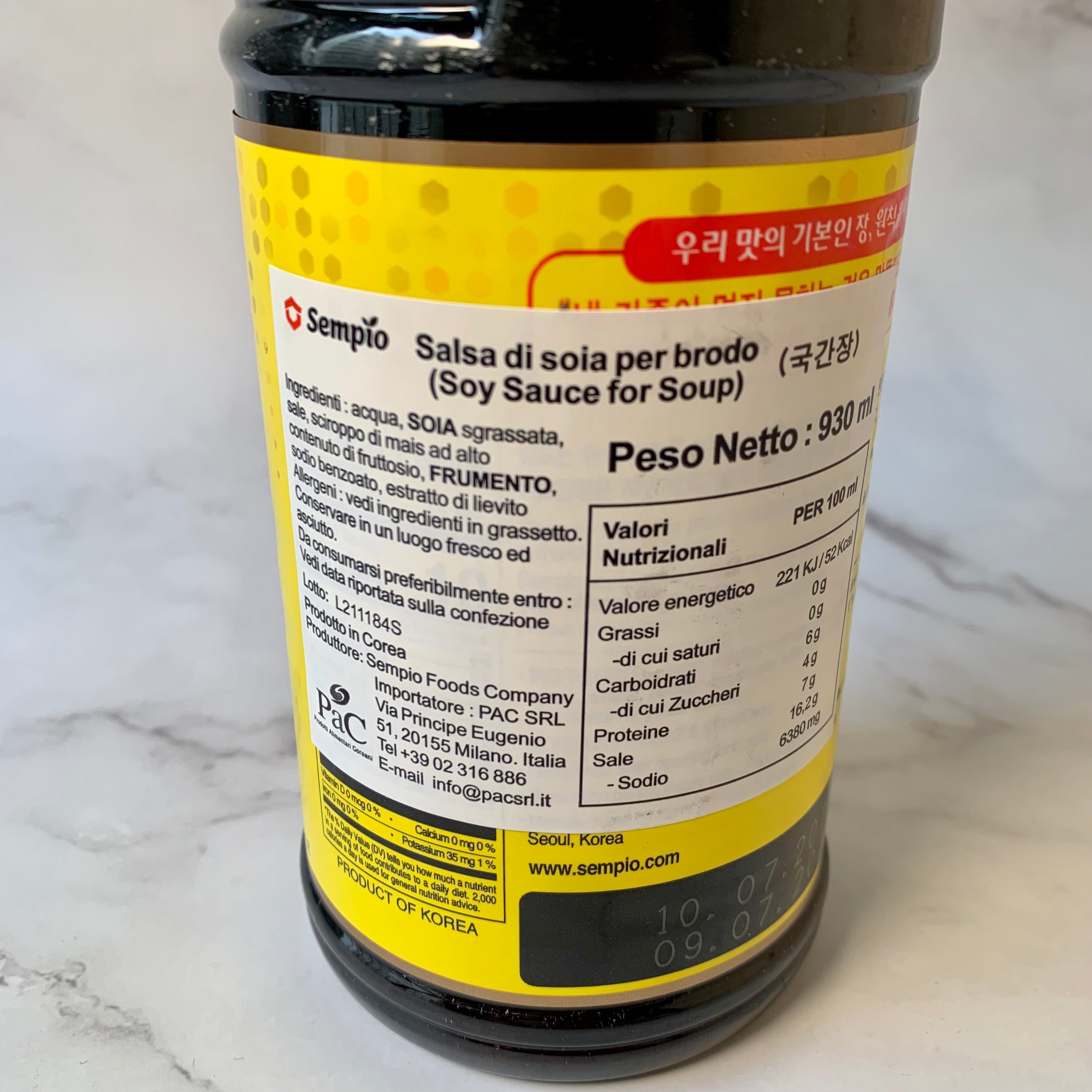 Guk Ganjang Korean Soy Sauce For Soup Non GMO 930ml - Sempio