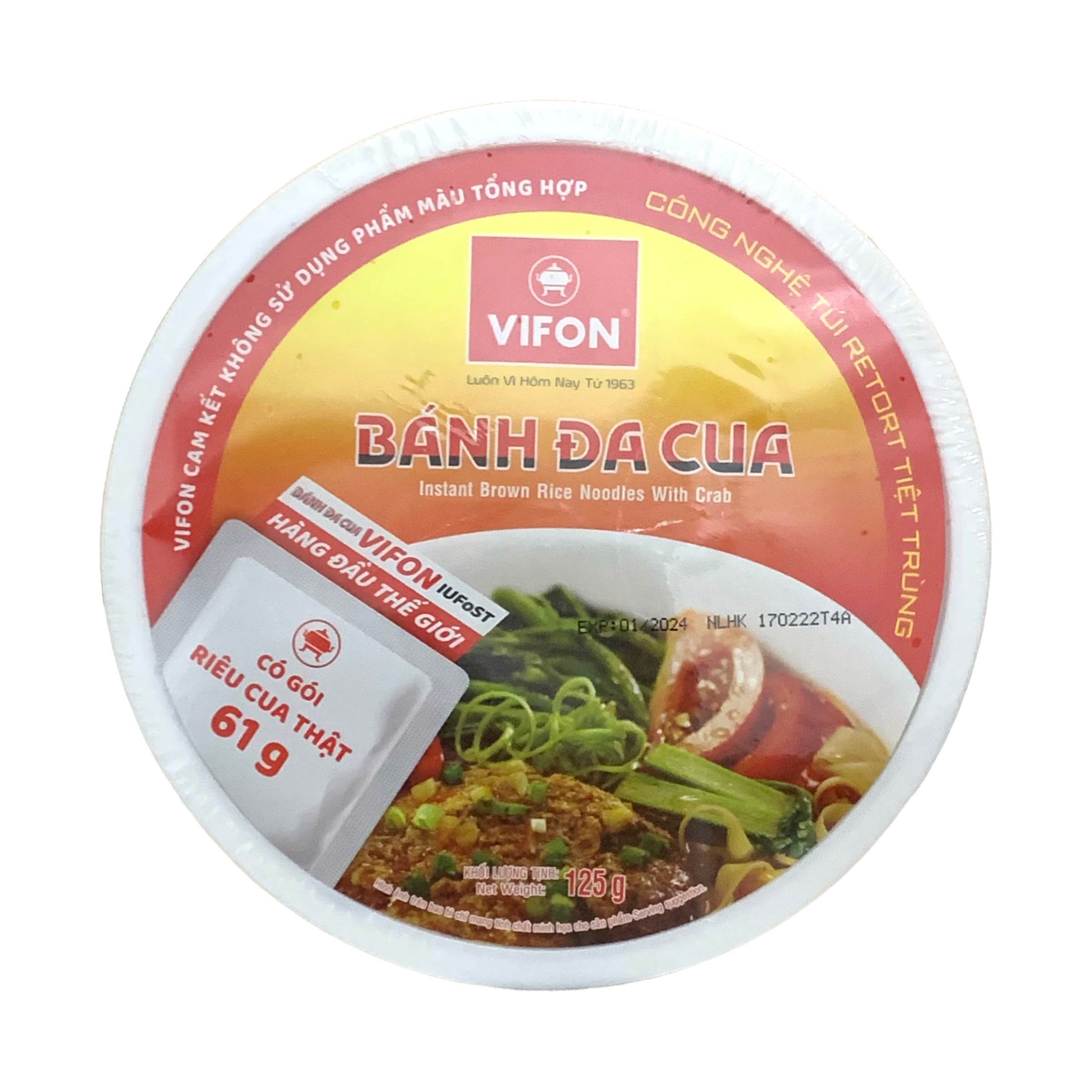 Crab Meat Brown Rice Noodle Bowl 125g - Vifon