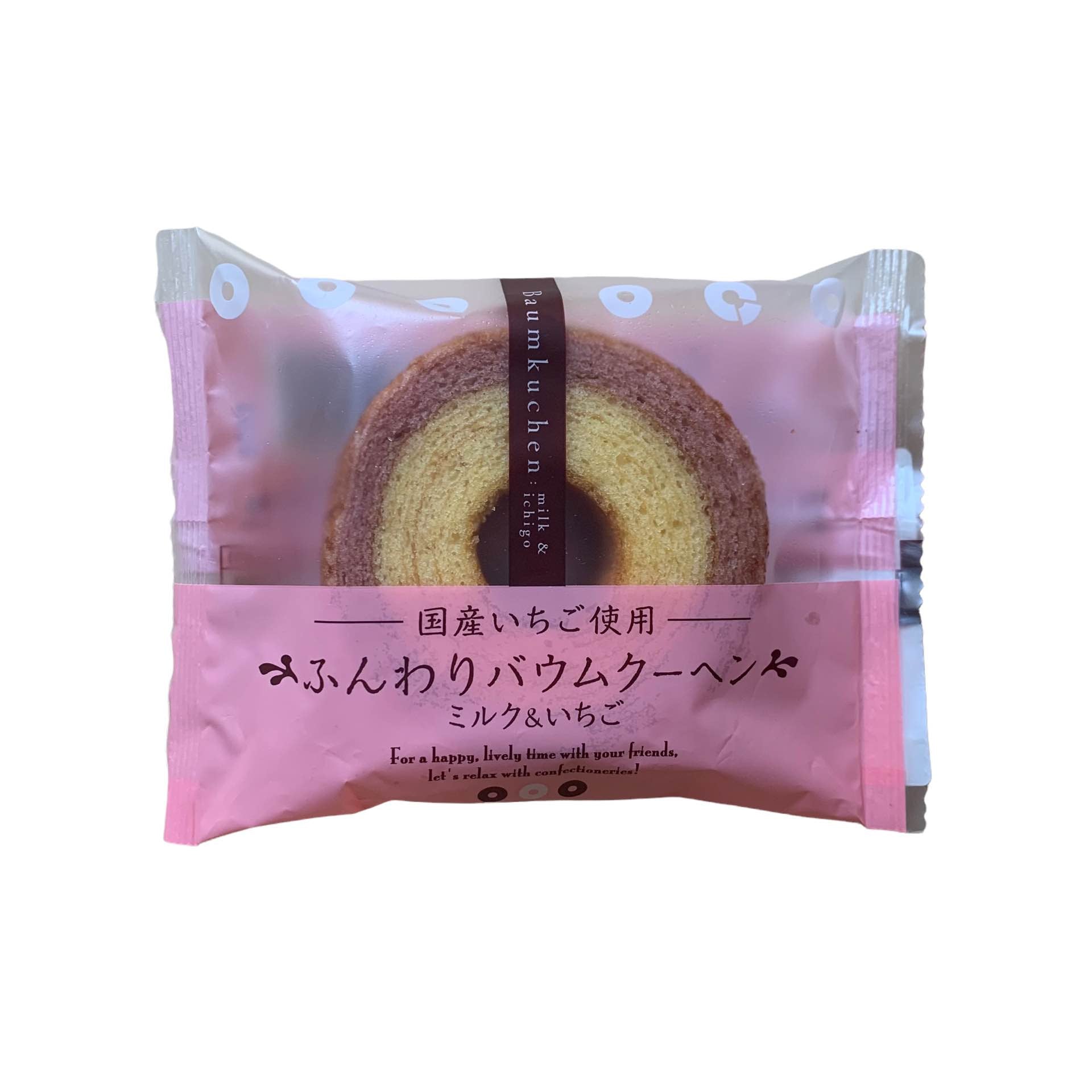 Japanese Bamkuchen Cake Milk & Strawberry Flavour 60g - Taiyo