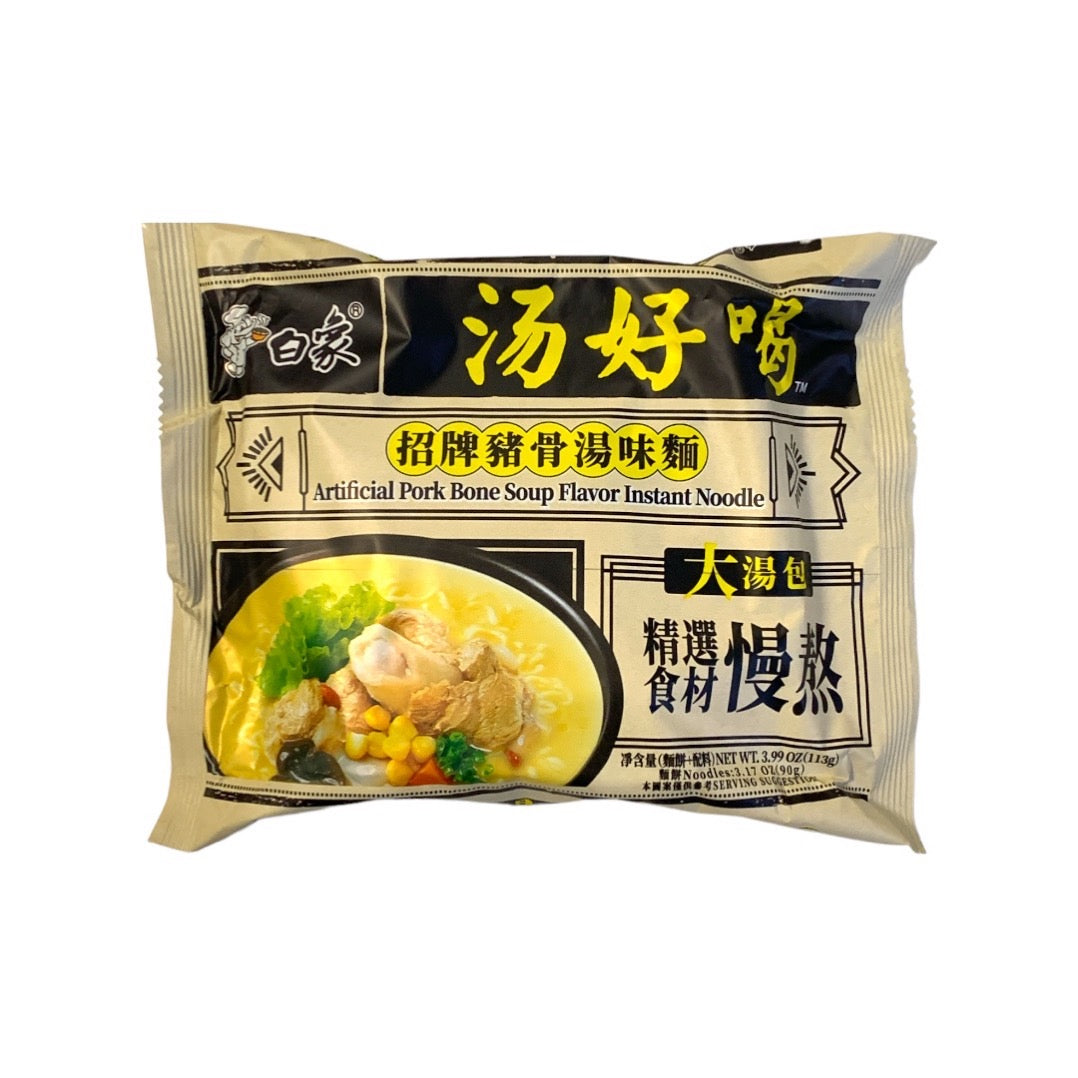 Thick Pork Bone Soup Ramen Noodles 113g - Baixiang