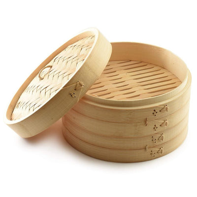 3 Tier Bamboo Steamers + Cover Multiple Sizes