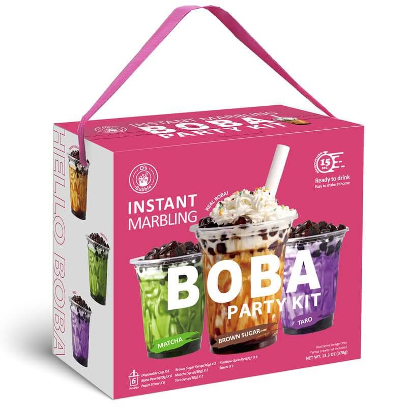 Kit Party per Bubble Tea con Boba Istantaneo 360g - O's Bubble