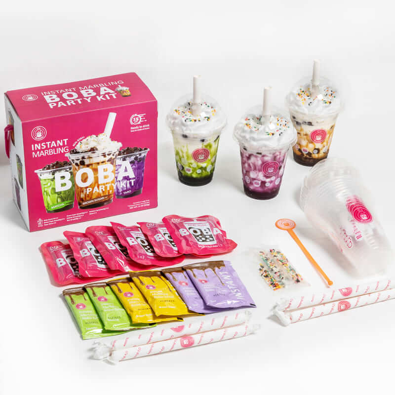 Kit Party per Bubble Tea con Boba Istantaneo 360g - O's Bubble