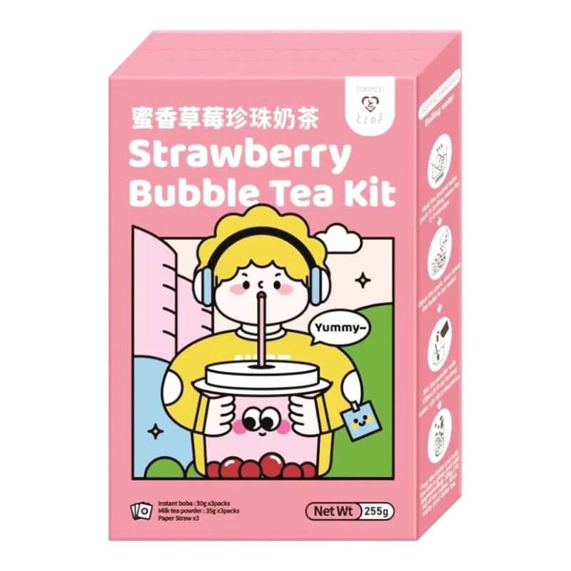 Instant Bubble Tea Kit Strawberry Flavor 255g - Tokimeki