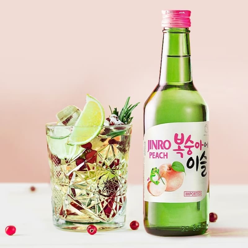 Jinro Soju Chamisul Pesca Liquore Coreano 13% 350ml