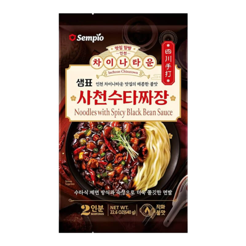 Noodles Jjajangmyun Salsa Piccante di Fagioli Neri 2 Porzioni 640g