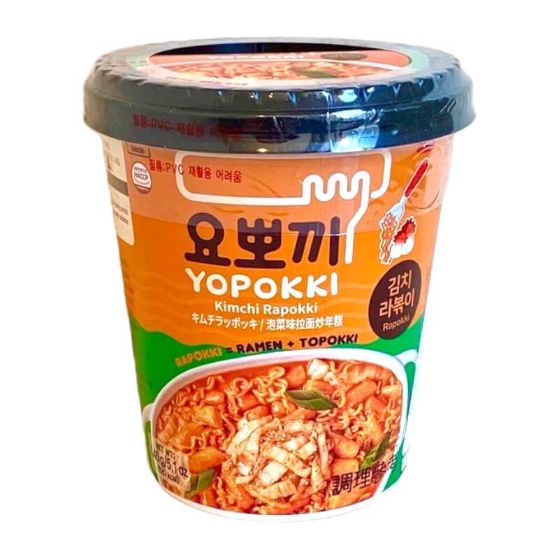 Kimchi Rapokki - Korean tteokbokki rice cake and ramen noodle - Yopokki