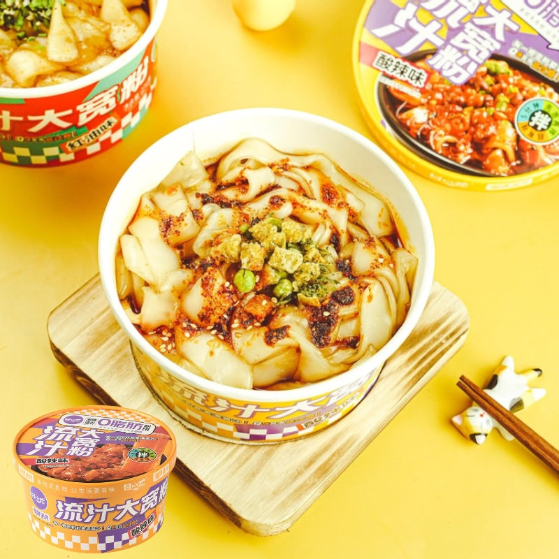 Kuanfen Potato Broad Noodles in Sticky Sour Spicy Sauce Bowl 274g