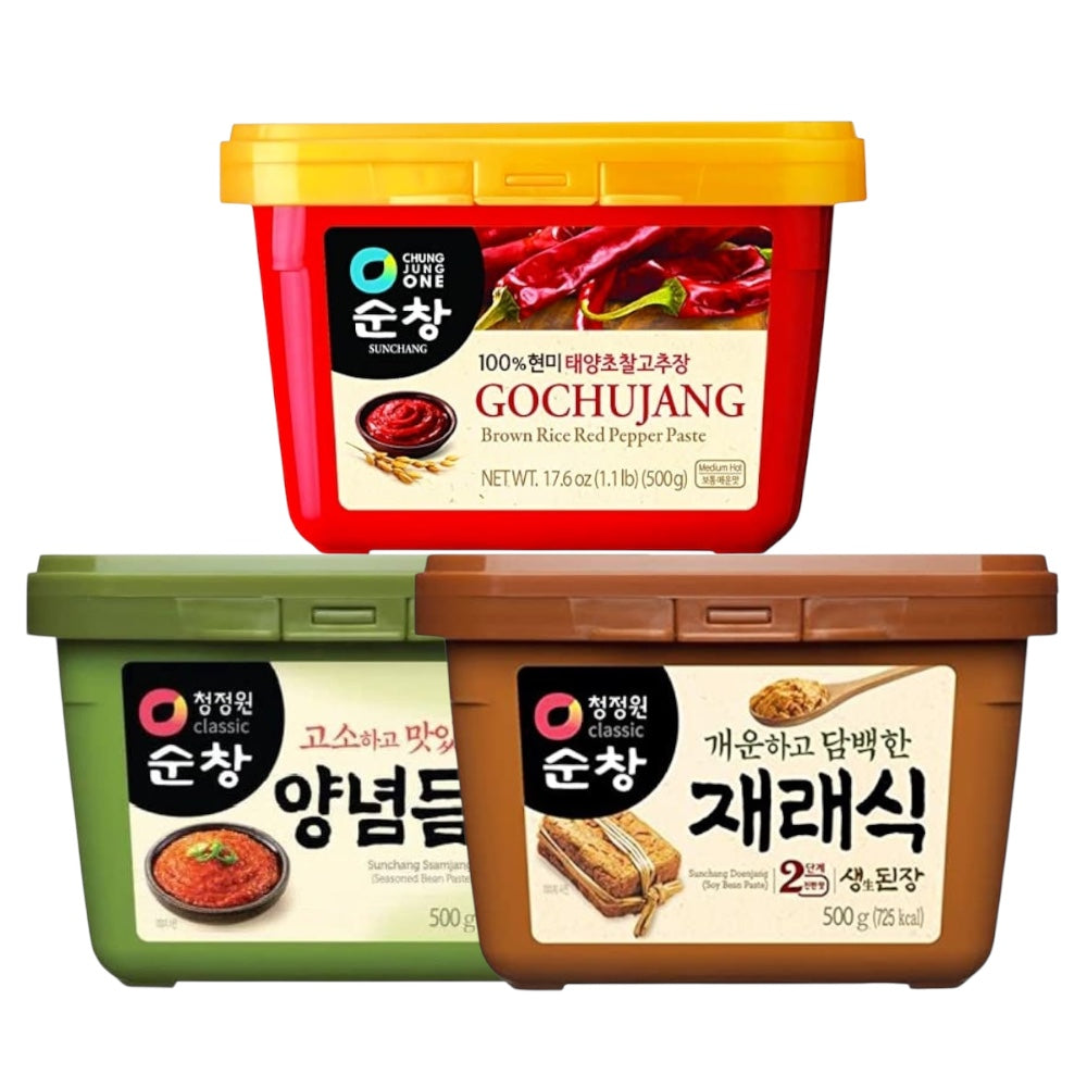 Korean Jjang Set - Doenjang, Gochujang, Ssamjang