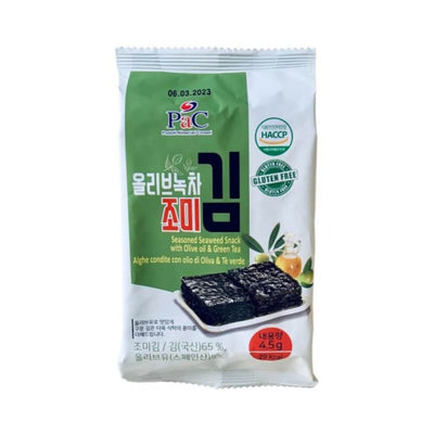 Toasted Seaweed With Olive Oil & Green Tea Gluten Free 4.5g - Pac