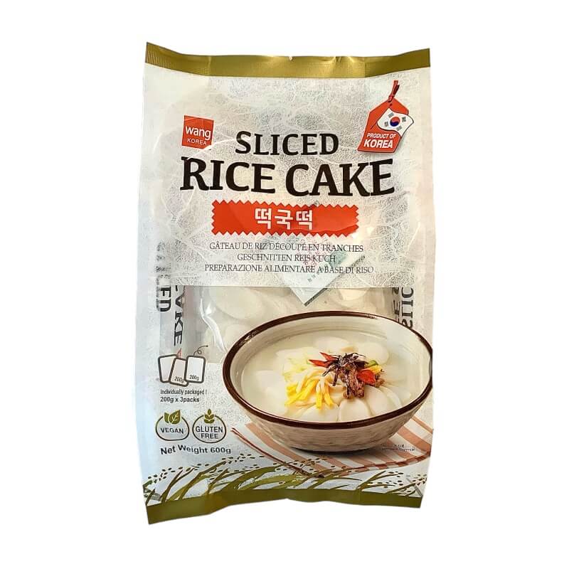 Tteokbokki, Korean Oval Shape Sliced Rice Cake 600g - Wang