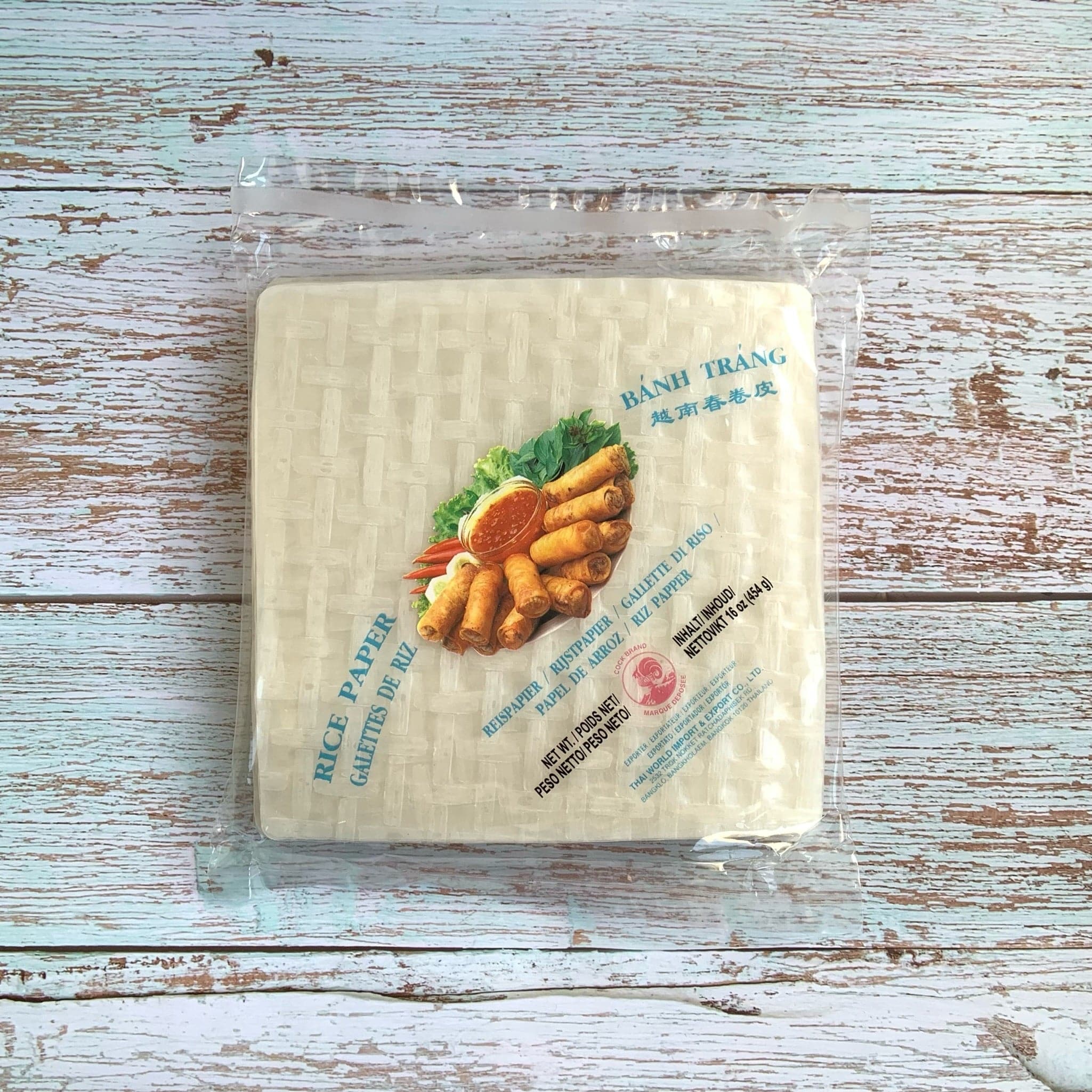 Rice Paper Square 17Cm Banh Trang - Cock Brand