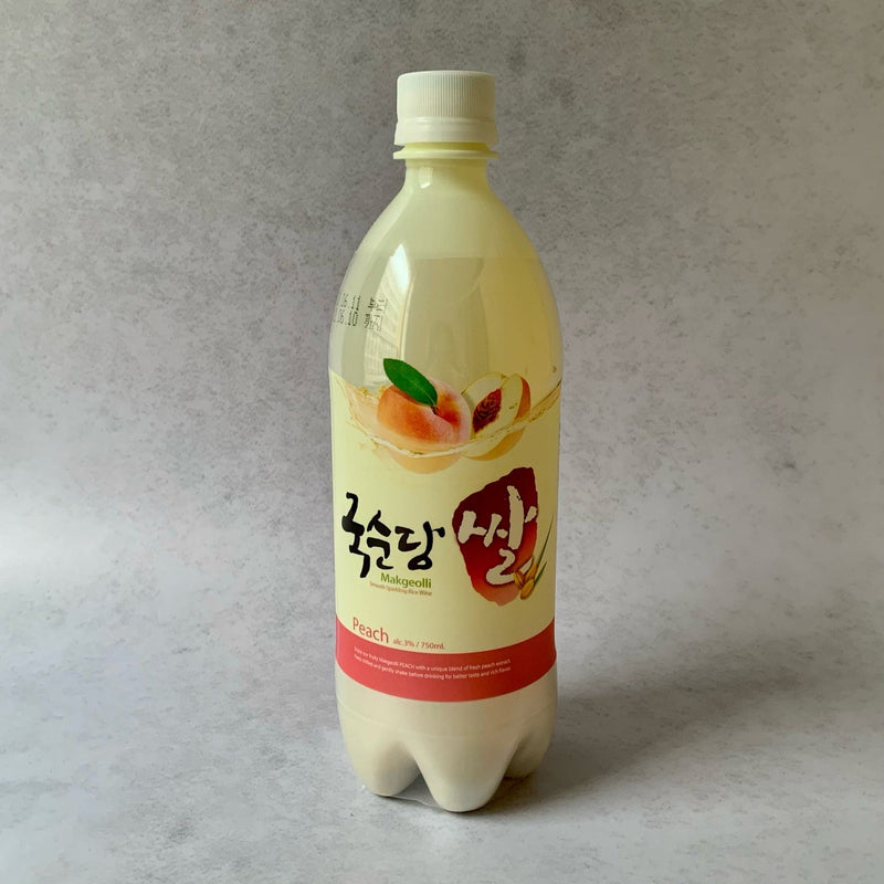 Makgeolli Korean Sparkling Rice Wine Peach Flavor 750ml - Kook Soon Dang