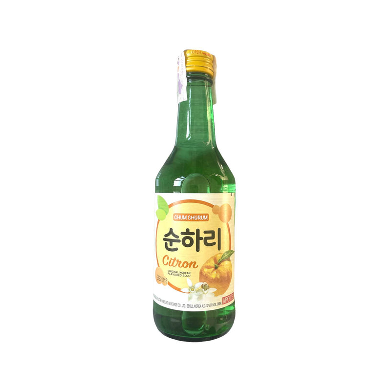 Yuzu Citron Soju, Korean Liquor 12% 360ml - Chum Churum