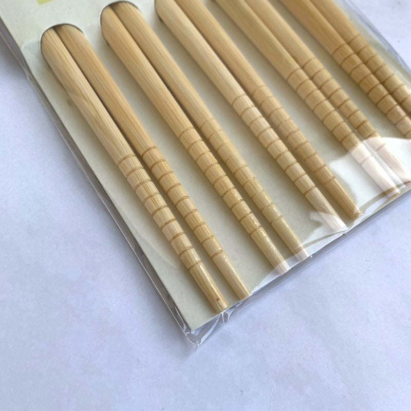 Chopsticks In Bamboo Japanese Geisha (5 Pairs)